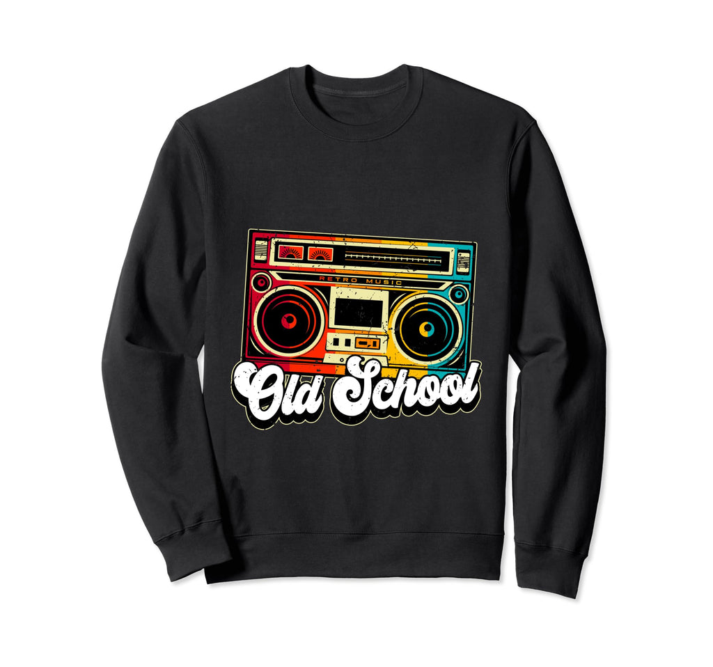 Old School Boombox Hip Hop Music Sweatshirt - Streetwear Style for Adults - T-Shirt, Sweatshirt, Hoodie