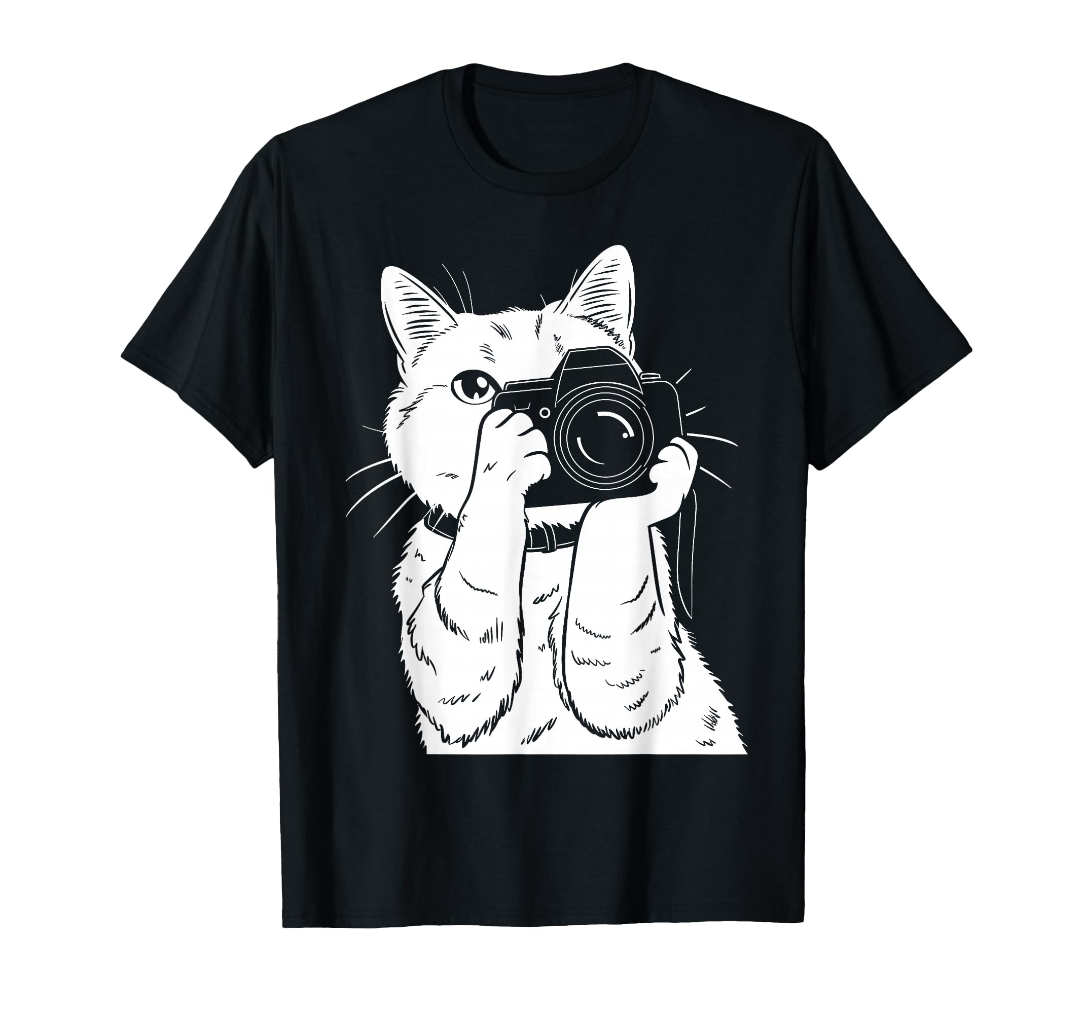 Cat Camera Photographer Funny Kawaii T-Shirt - Trendy Graphic Men Women - T-Shirt, Sweatshirt, Hoodie