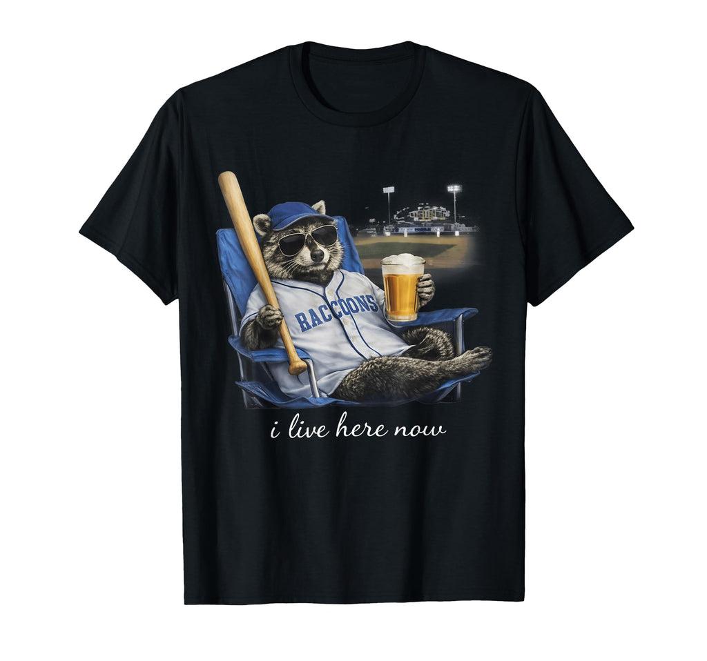 Funny Raccoon Drinking Beer I Live T-Shirt - Aesthetic Graphic for Adults - T-Shirt, Sweatshirt, Hoodie