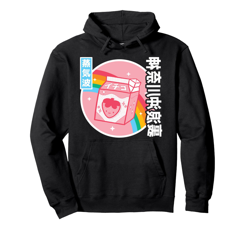 Strawberry Milk Rainbow Japan Otaku Hoodie - Custom Art Print Unisex - T-Shirt, Sweatshirt, Hoodie