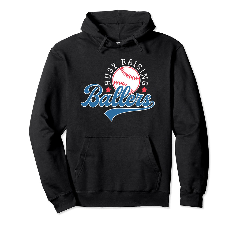 Busy Raising Ballers Baseball Mom Group Hoodie - Trendy Graphic Men Women - T-Shirt, Sweatshirt, Hoodie