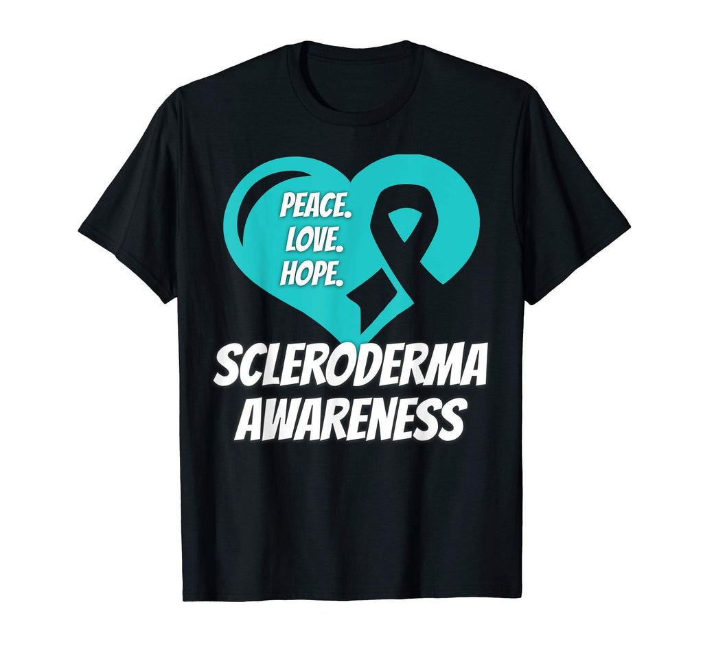 Scleroderma Awareness Peace Love Hope T-Shirt - Custom Art Print Unisex - T-Shirt, Sweatshirt, Hoodie