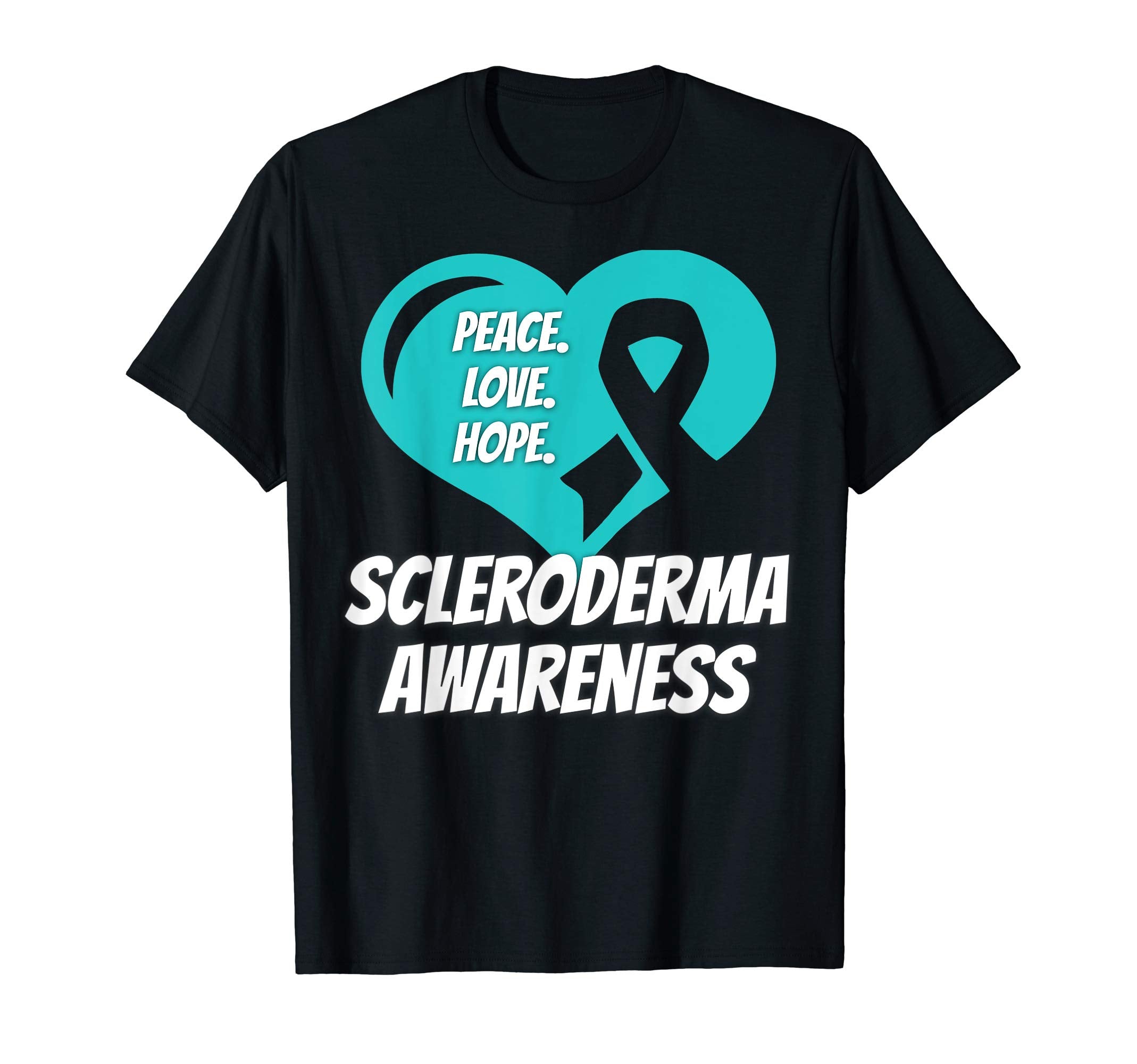 Scleroderma Awareness Peace Love Hope T-Shirt - Custom Art Print Unisex - T-Shirt, Sweatshirt, Hoodie