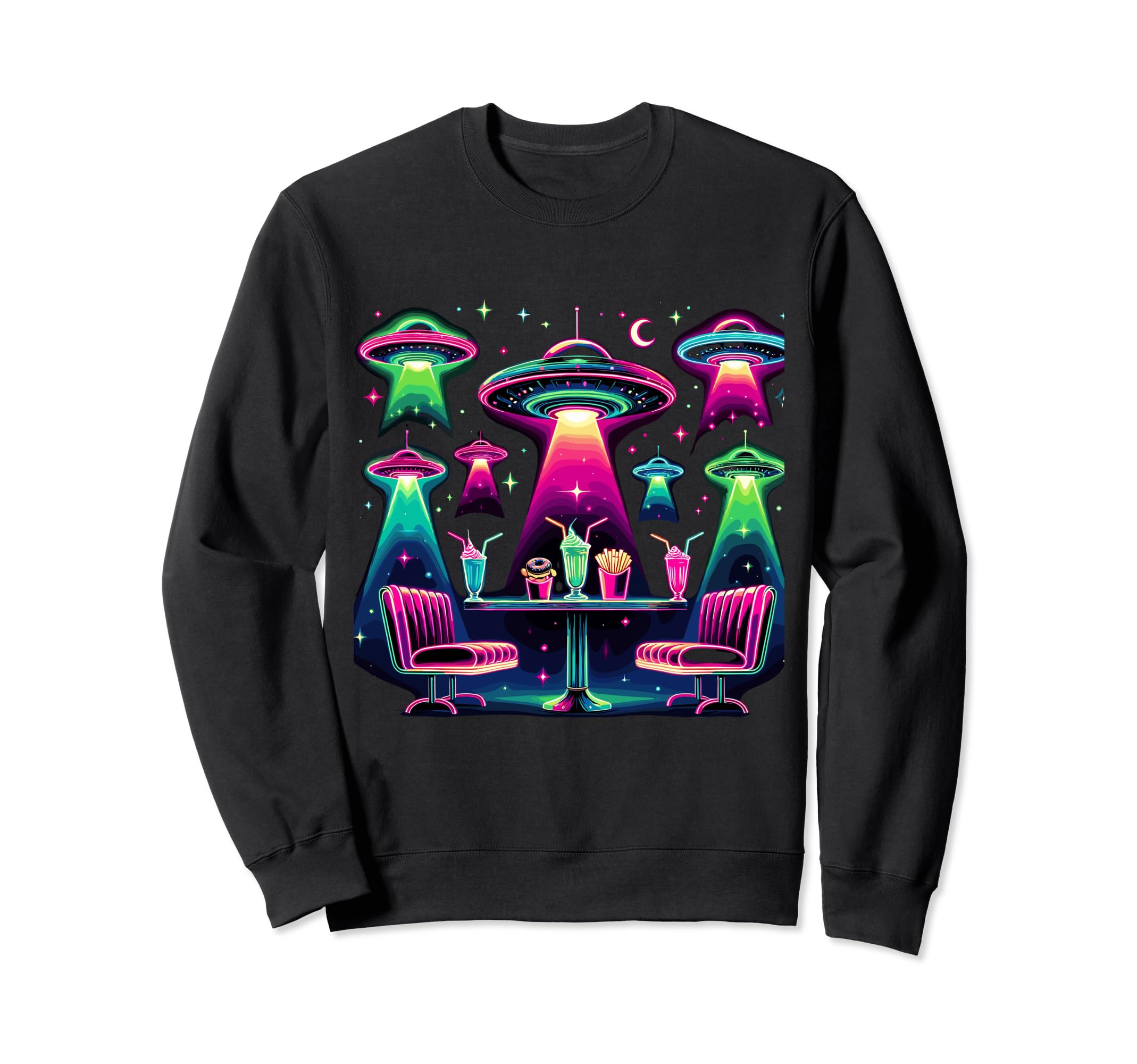 Cosmic Diner Delight 80S Sweatshirt - Casual Everyday Wear for Adults - T-Shirt, Sweatshirt, Hoodie