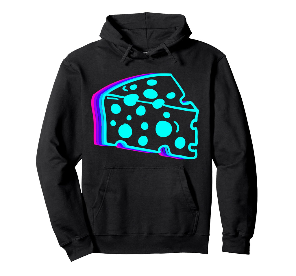 Cheese Gouda Feta Cheddar Vaporwave Hoodie - Casual Everyday Wear Men Women - T-Shirt, Sweatshirt, Hoodie