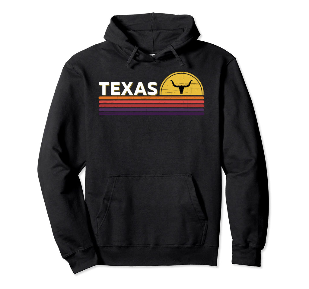 Texas Sunset Longhorn Texas Sunset Hoodie - Fun Novelty Design for Adults - T-Shirt, Sweatshirt, Hoodie