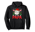 Baseball Papa Santa Hat Lights Snowflakes Hoodie - Graphic Print Men Women - T-Shirt, Sweatshirt, Hoodie