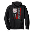 Baseball Papaw American Flag Baseball Hoodie - Novelty Apparel for Adults - T-Shirt, Sweatshirt, Hoodie