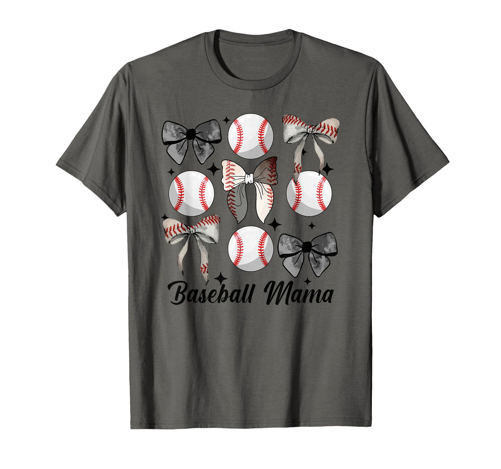 Baseball Mama Coquette Bow Baseball Mom T-Shirt - Trendy Graphic for Adults - T-Shirt, Sweatshirt, Hoodie
