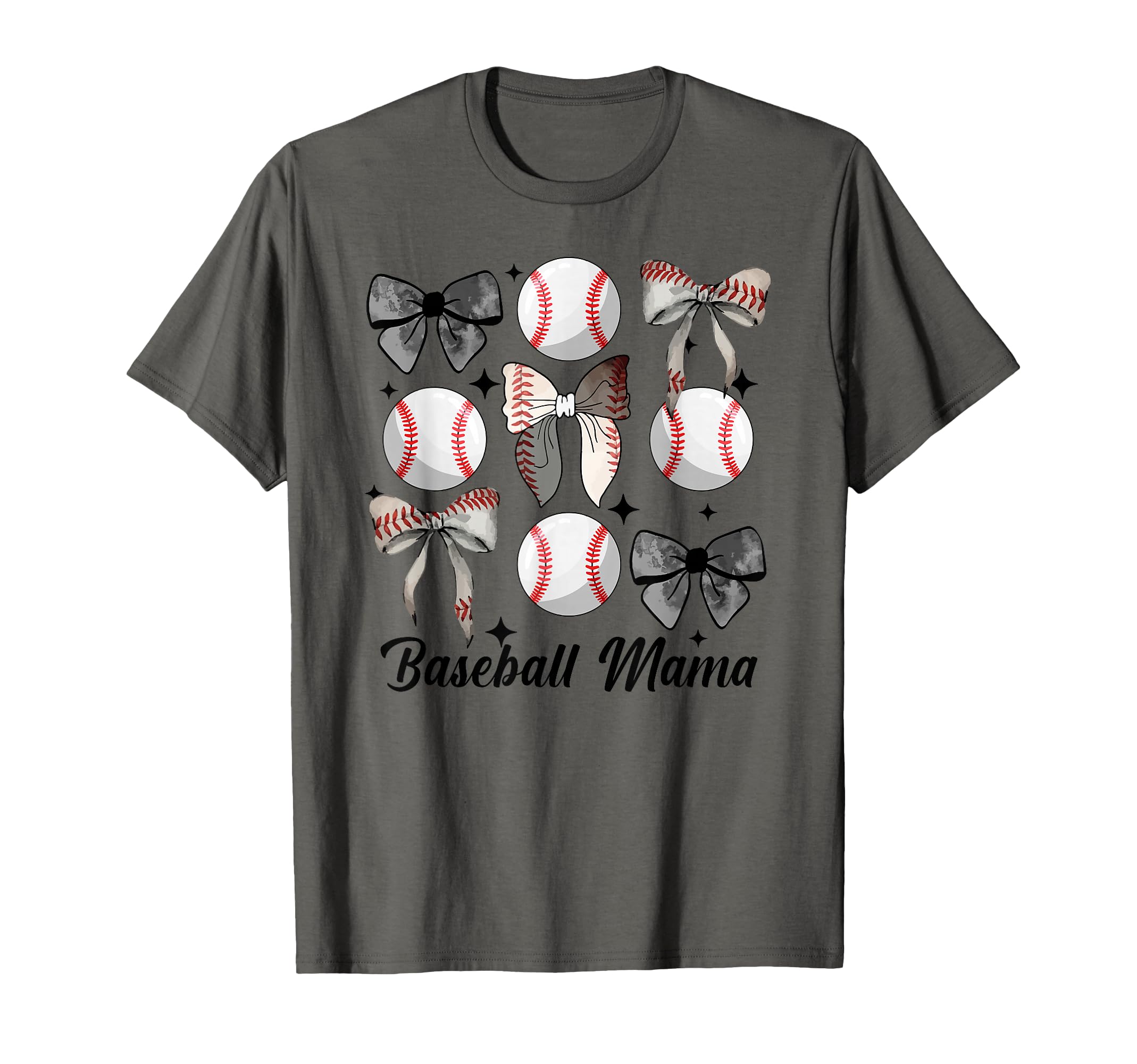 Baseball Mama Coquette Bow Baseball Mom T-Shirt - Trendy Graphic for Adults - T-Shirt, Sweatshirt, Hoodie