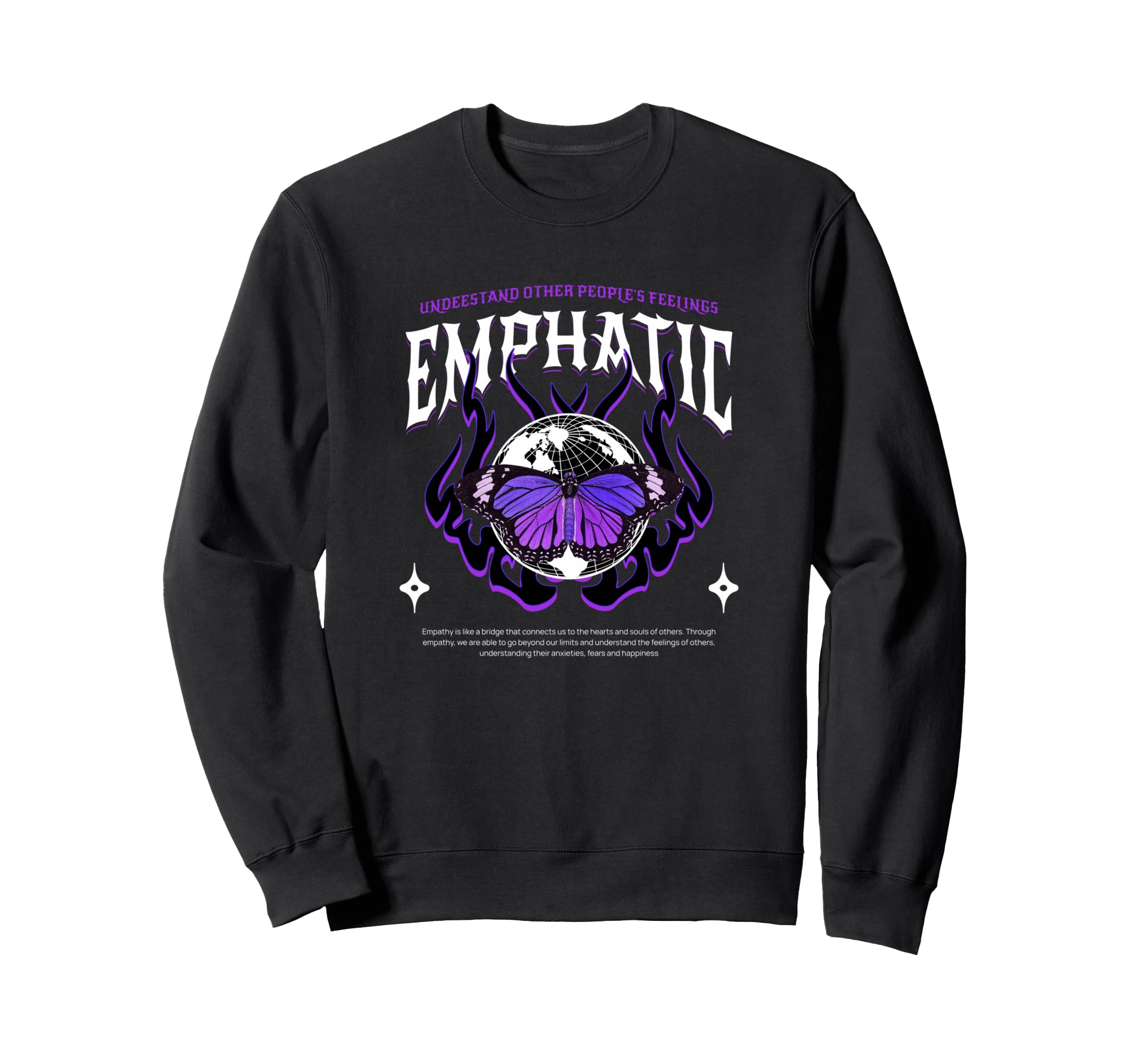 Butterfly Emphatic Y2K Grunge Aesthetic Sweatshirt - Graphic Print Unisex - T-Shirt, Sweatshirt, Hoodie