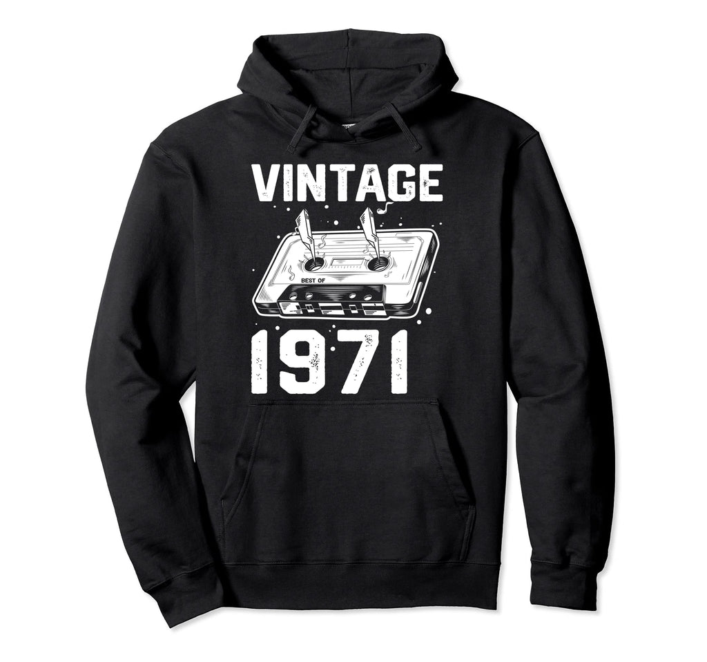 Birthday Best 1971 Bday 1971 Cassette Tape Hoodie - Unique Graphic Unisex - T-Shirt, Sweatshirt, Hoodie
