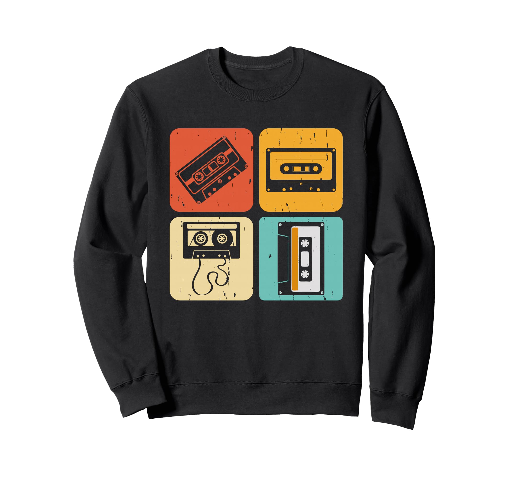 Colorful 80S 90S Tape Cassette Sweatshirt - Novelty Apparel Men Women - T-Shirt, Sweatshirt, Hoodie