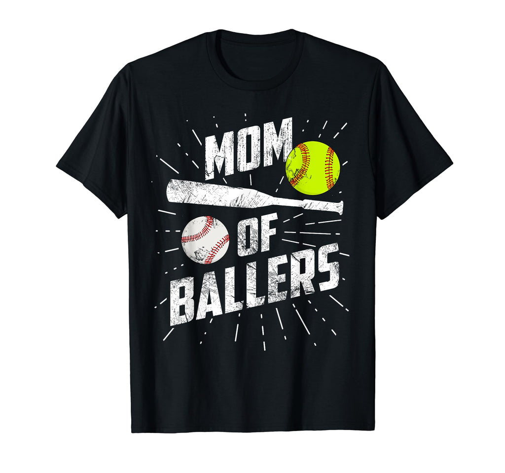 Mom Ballers Funny Baseball Softball Game T-Shirt - Graphic Print Men Women - T-Shirt, Sweatshirt, Hoodie