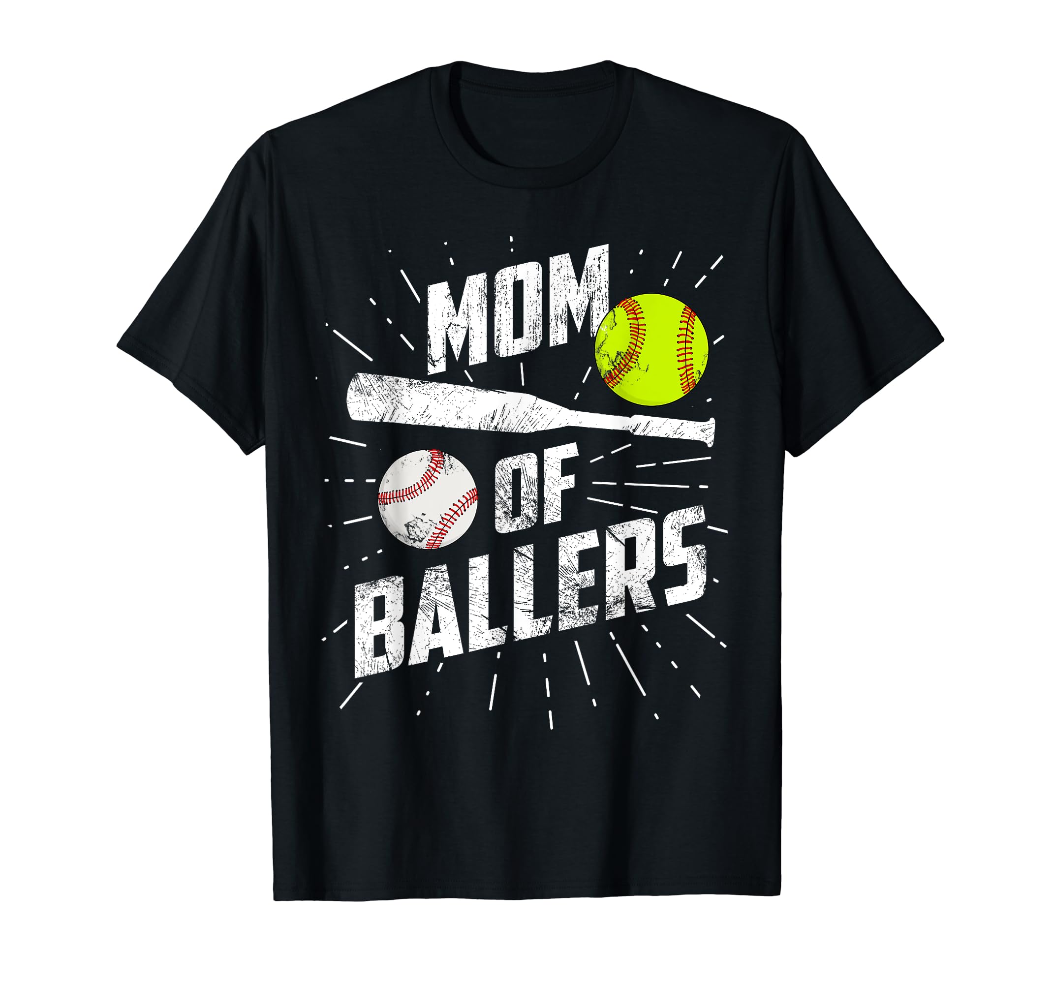 Mom Ballers Funny Baseball Softball Game T-Shirt - Graphic Print Men Women - T-Shirt, Sweatshirt, Hoodie