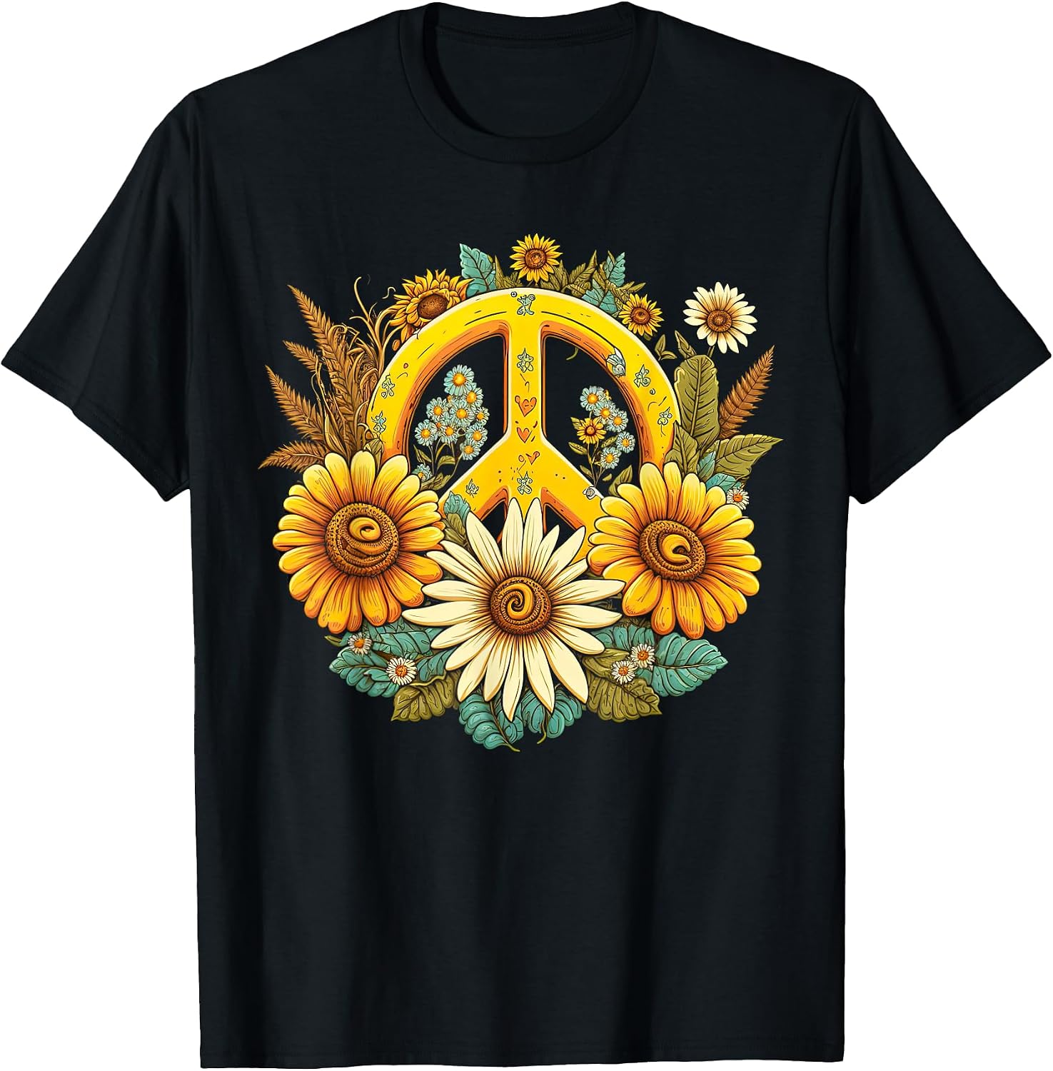 Groovy Daisy Peace Vibes - Adult & Kids T-Shirts, Sweatshirts & Hoodies apparel design preview 1