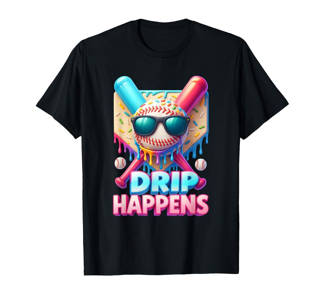 Drip Happens Baseball Ice Cream T-Shirt - Casual Everyday Wear for Adults - T-Shirt, Sweatshirt, Hoodie