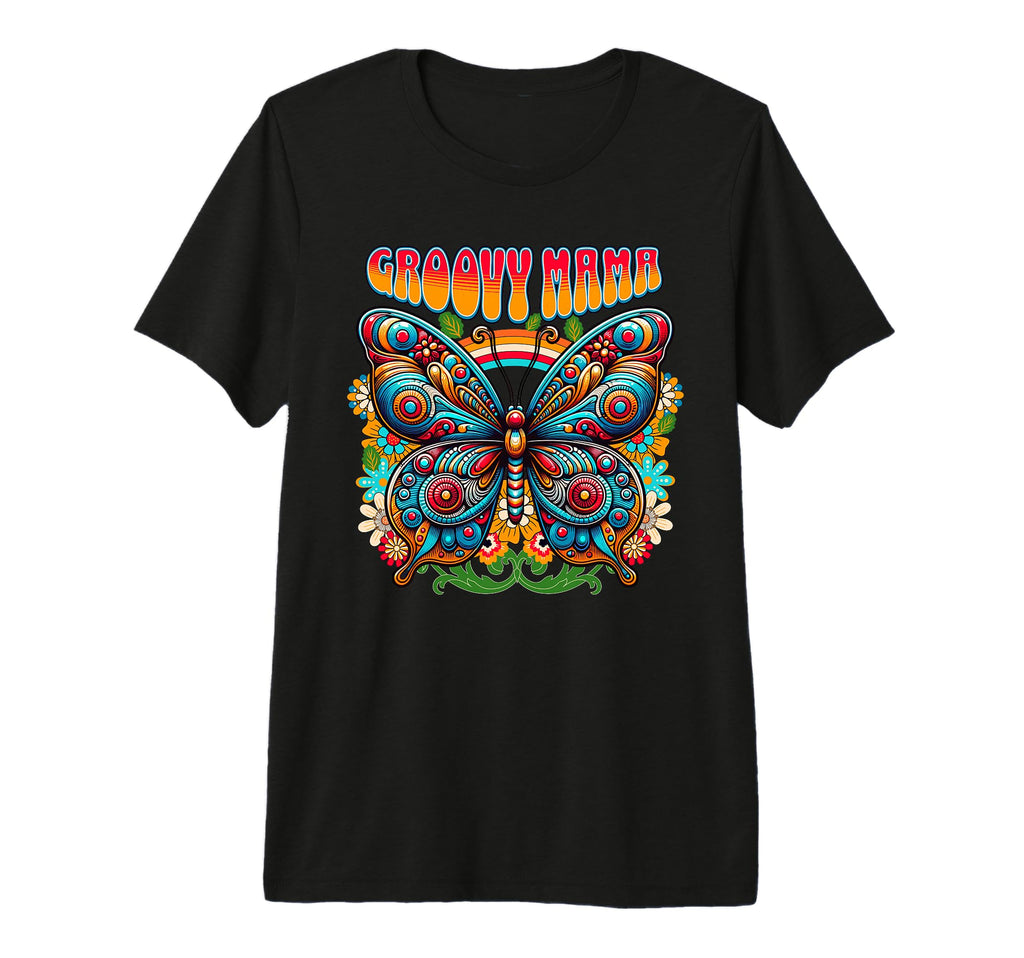 Groovy Mama Colorful Butterfly Boho T-Shirt - Fun Novelty Design Unisex - T-Shirt, Sweatshirt, Hoodie
