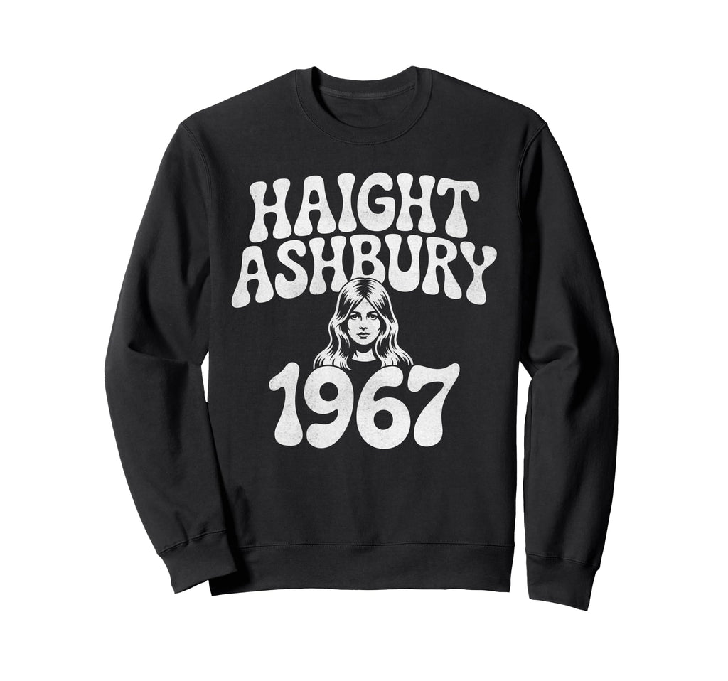 Haight Ashbury 1967 Hippie Boho Sweatshirt - Minimalist Print Unisex - T-Shirt, Sweatshirt, Hoodie