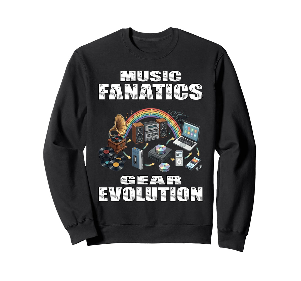 Music Fanatics Gear Evolution Vinyl Sweatshirt - Aesthetic Graphic Unisex - T-Shirt, Sweatshirt, Hoodie