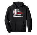 Eat Sleep Baseball Repeat Mens Baseball Hoodie - Minimalist Print Unisex - T-Shirt, Sweatshirt, Hoodie
