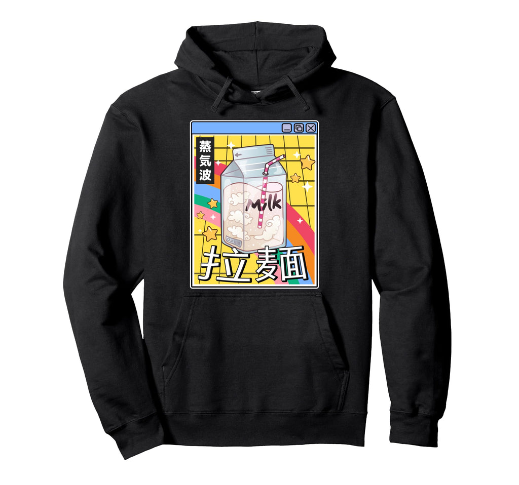 Japan Milk Carton Kawaii Grid Vaporwave Hoodie - Fun Novelty Design Unisex - T-Shirt, Sweatshirt, Hoodie