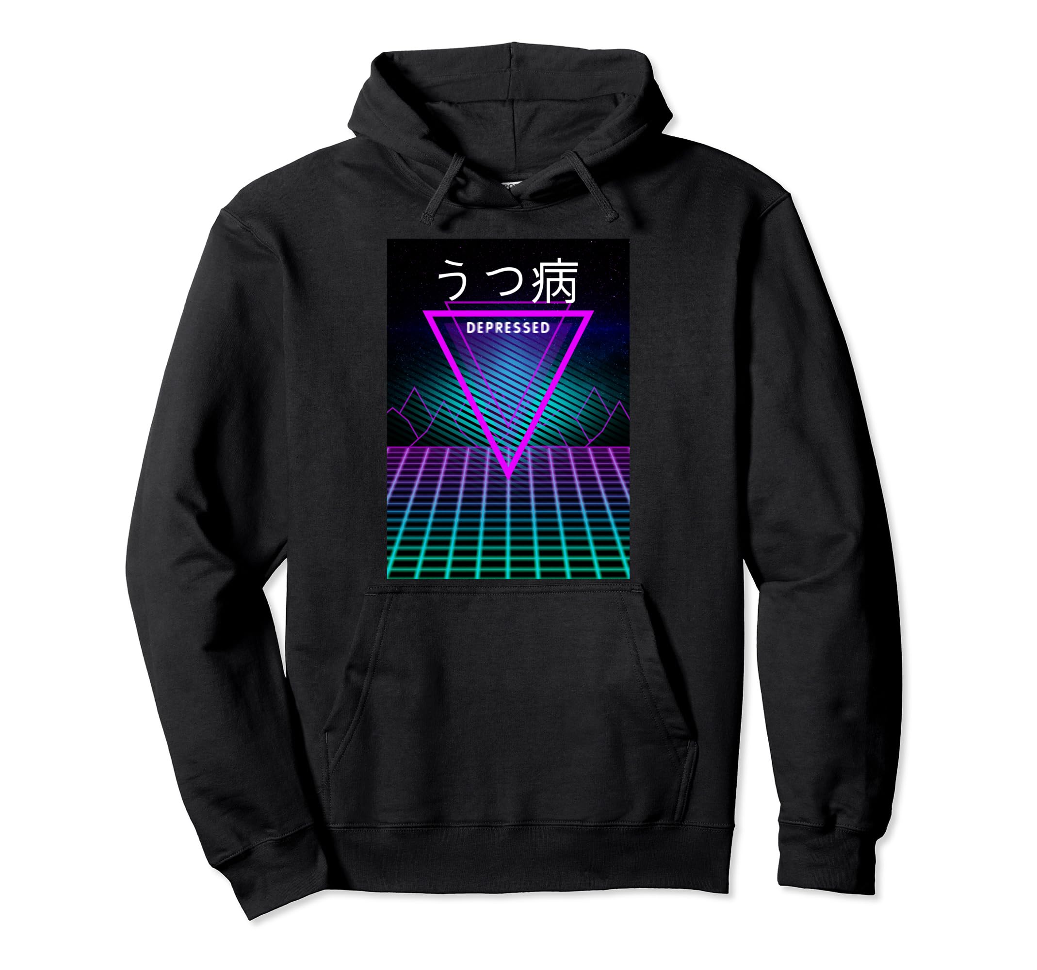 Vaporwave Depressed Depression Hoodie - Aesthetic Graphic Men Women - T-Shirt, Sweatshirt, Hoodie