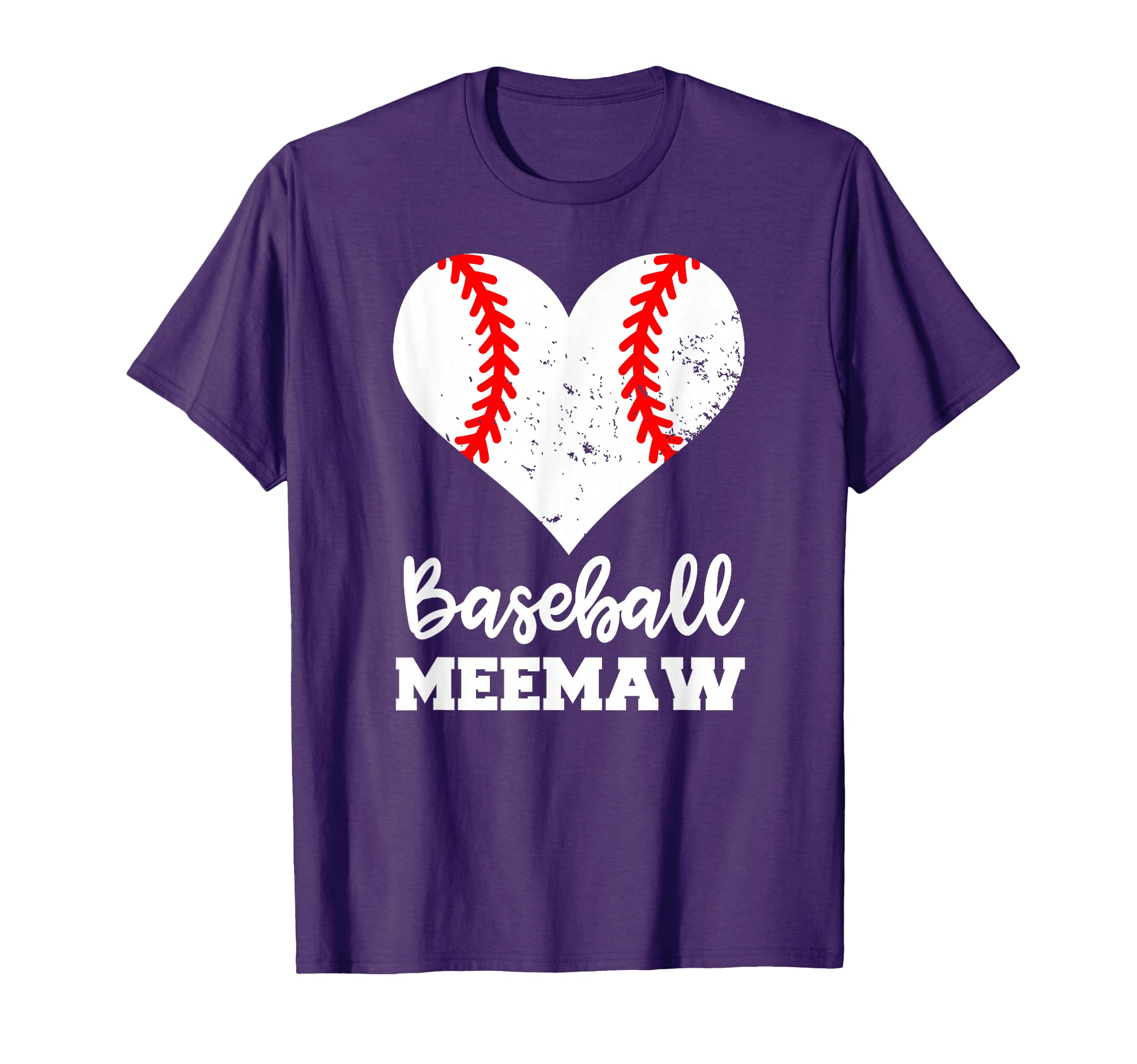 Baseball Meemaw Funny Baseball Heart T-Shirt - Aesthetic Graphic Unisex - T-Shirt, Sweatshirt, Hoodie