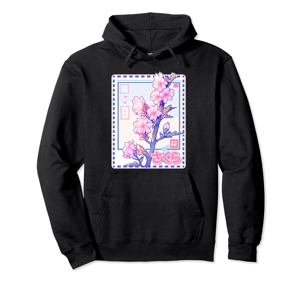 Y2K Sakura Flower Retrofuturism Pastel Hoodie - Novelty Apparel for Adults - T-Shirt, Sweatshirt, Hoodie