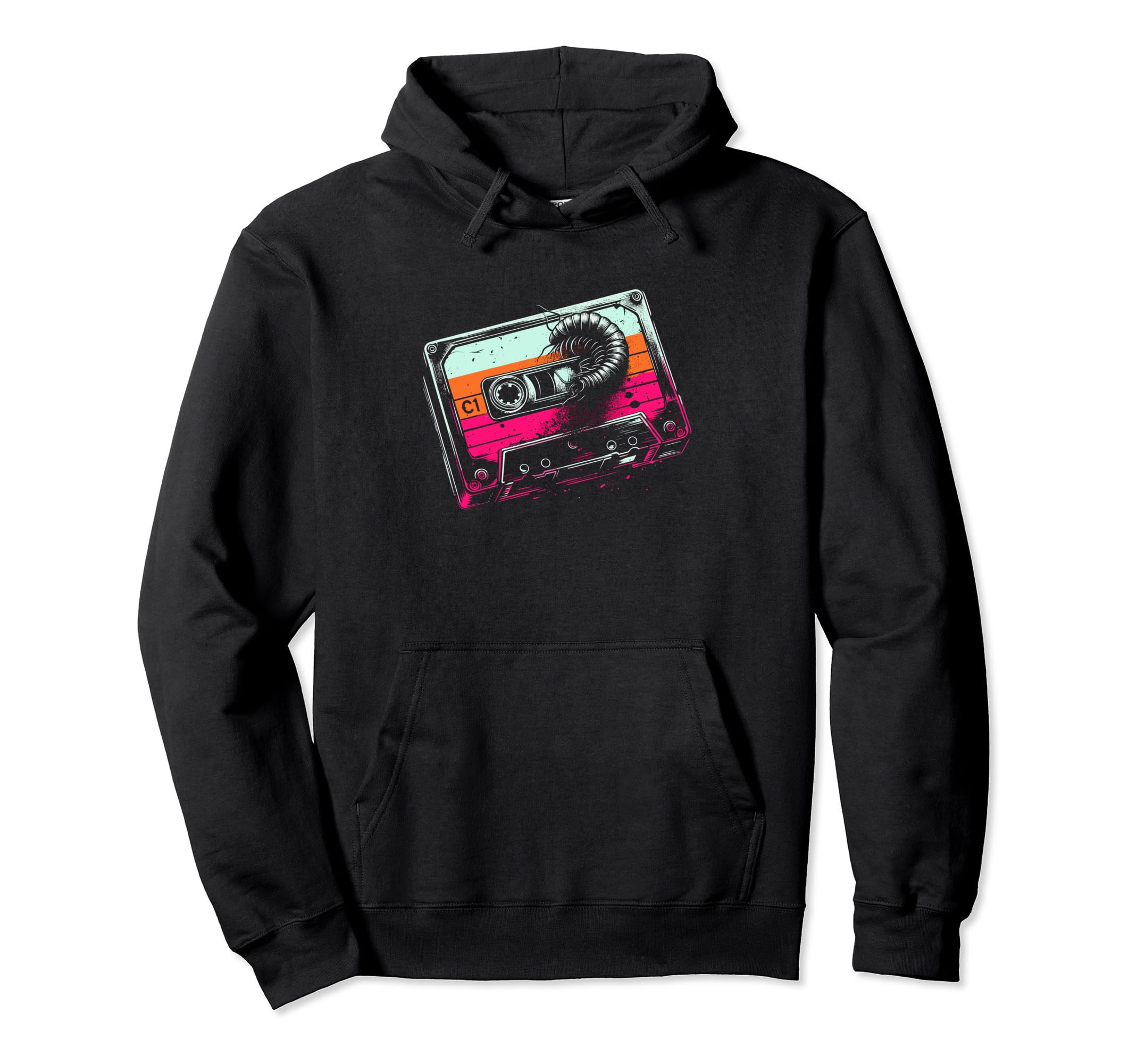 Oldschool Cassette Centipede Tape Hoodie - Trendy Graphic Men Women - T-Shirt, Sweatshirt, Hoodie