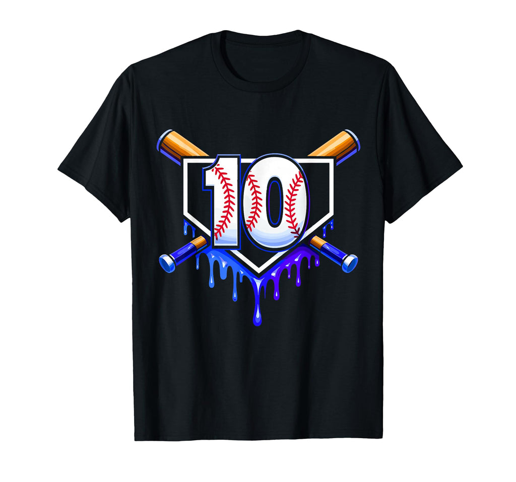 10Th Birthday Baseball 10 Years Ice T-Shirt - Minimalist Print Men Women - T-Shirt, Sweatshirt, Hoodie