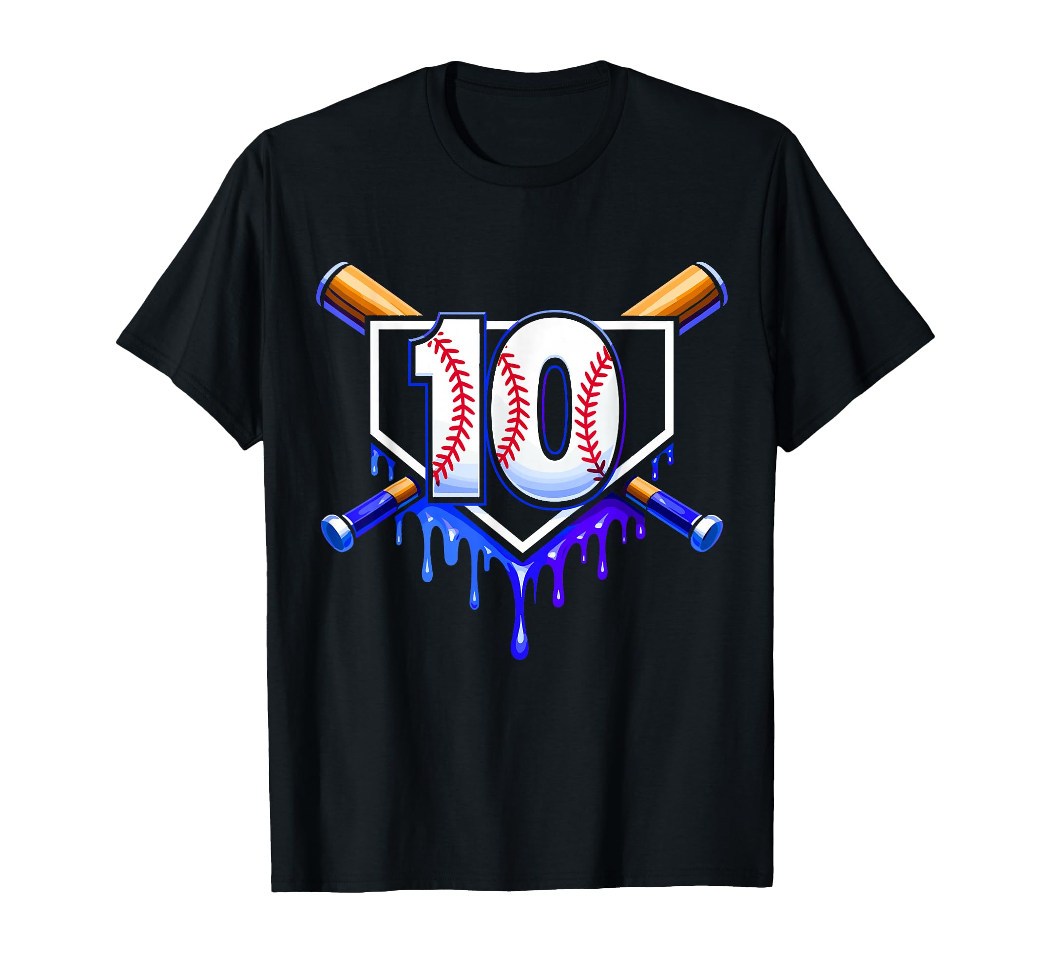 10Th Birthday Baseball 10 Years Ice T-Shirt - Minimalist Print Men Women - T-Shirt, Sweatshirt, Hoodie