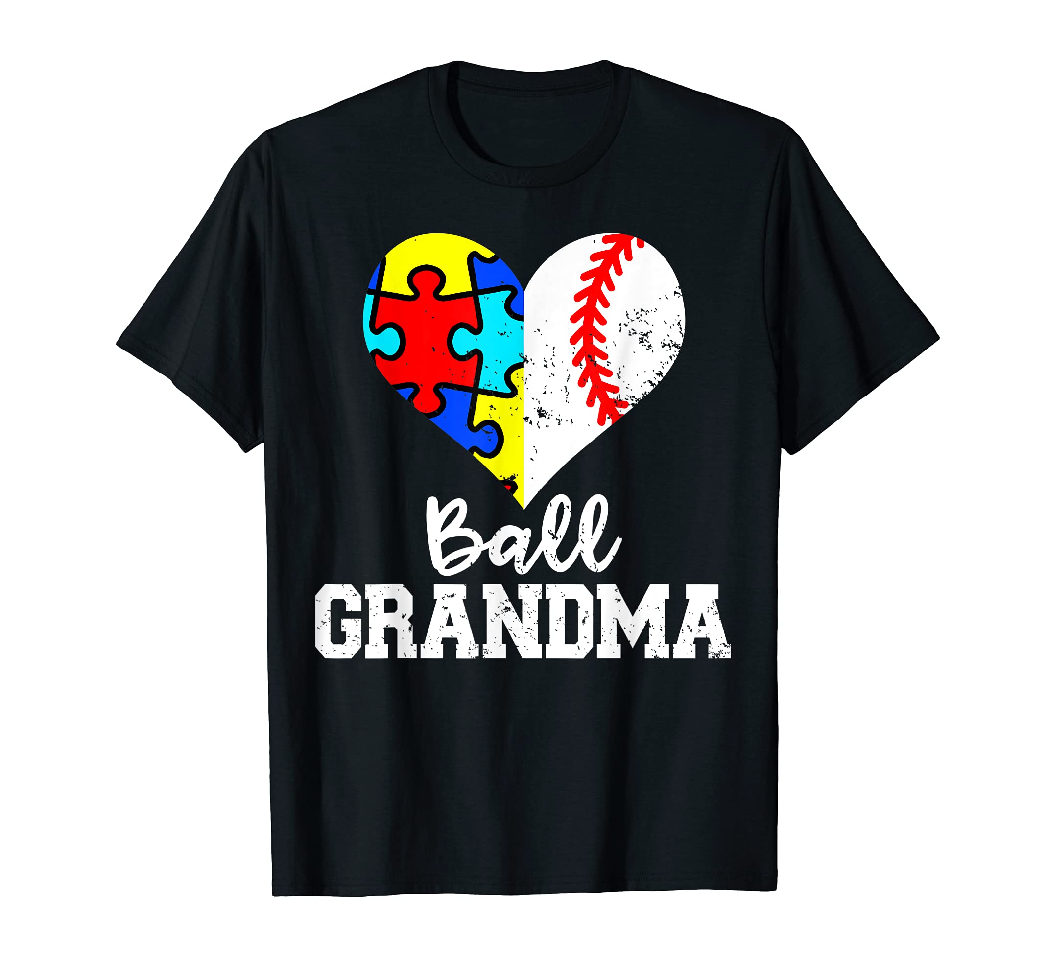 Ball Grandma Autism Baseball Grandma Funny T-Shirt - Unique Graphic Unisex - T-Shirt, Sweatshirt, Hoodie