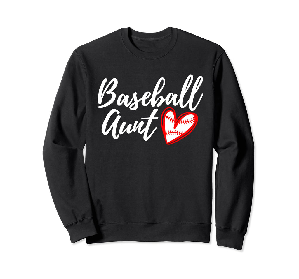 Baseball Aunt Heart Matching Sweatshirt - Casual Everyday Wear Unisex - T-Shirt, Sweatshirt, Hoodie