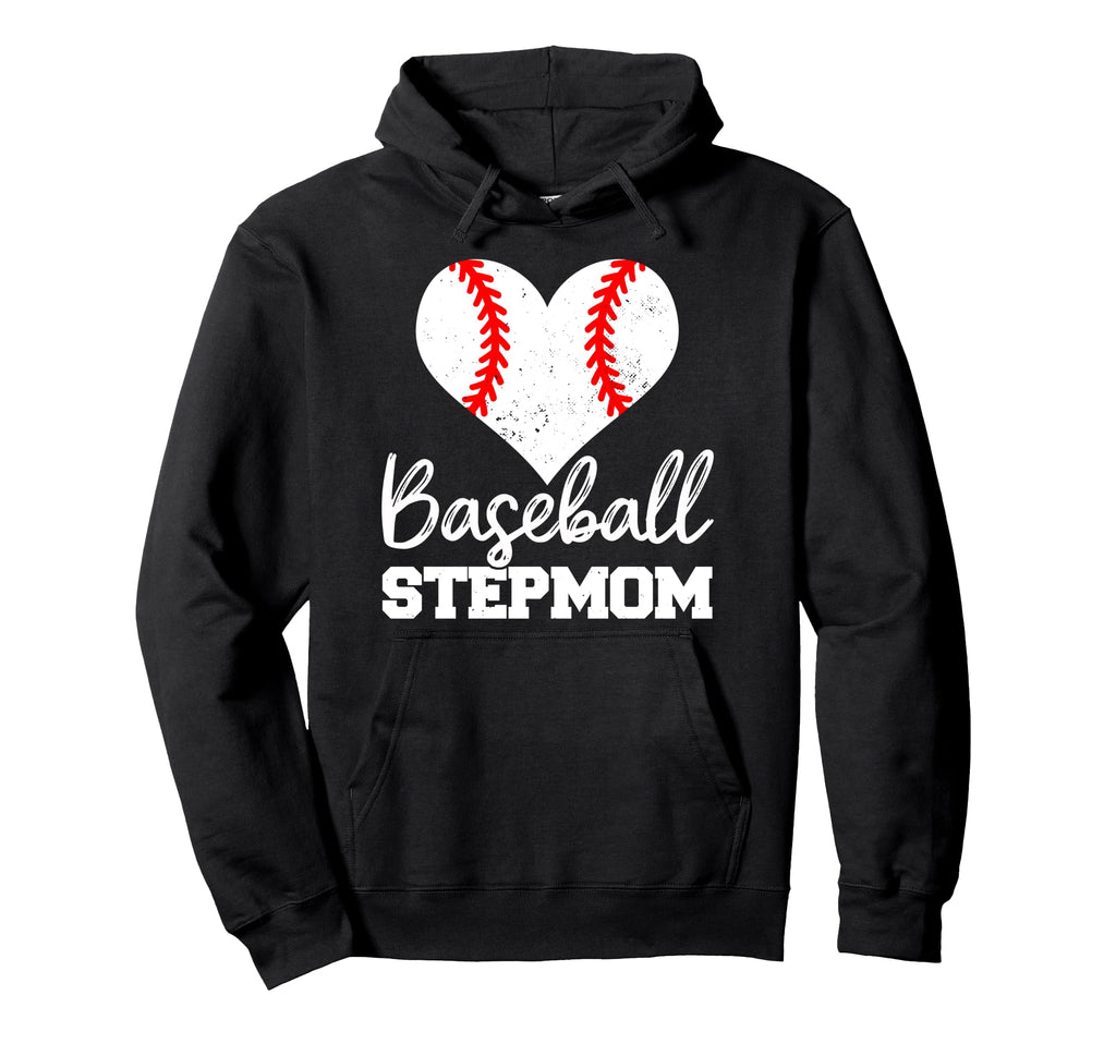 Baseball Stepmom Heart Funny Hoodie - Fun Novelty Design for Adults - T-Shirt, Sweatshirt, Hoodie