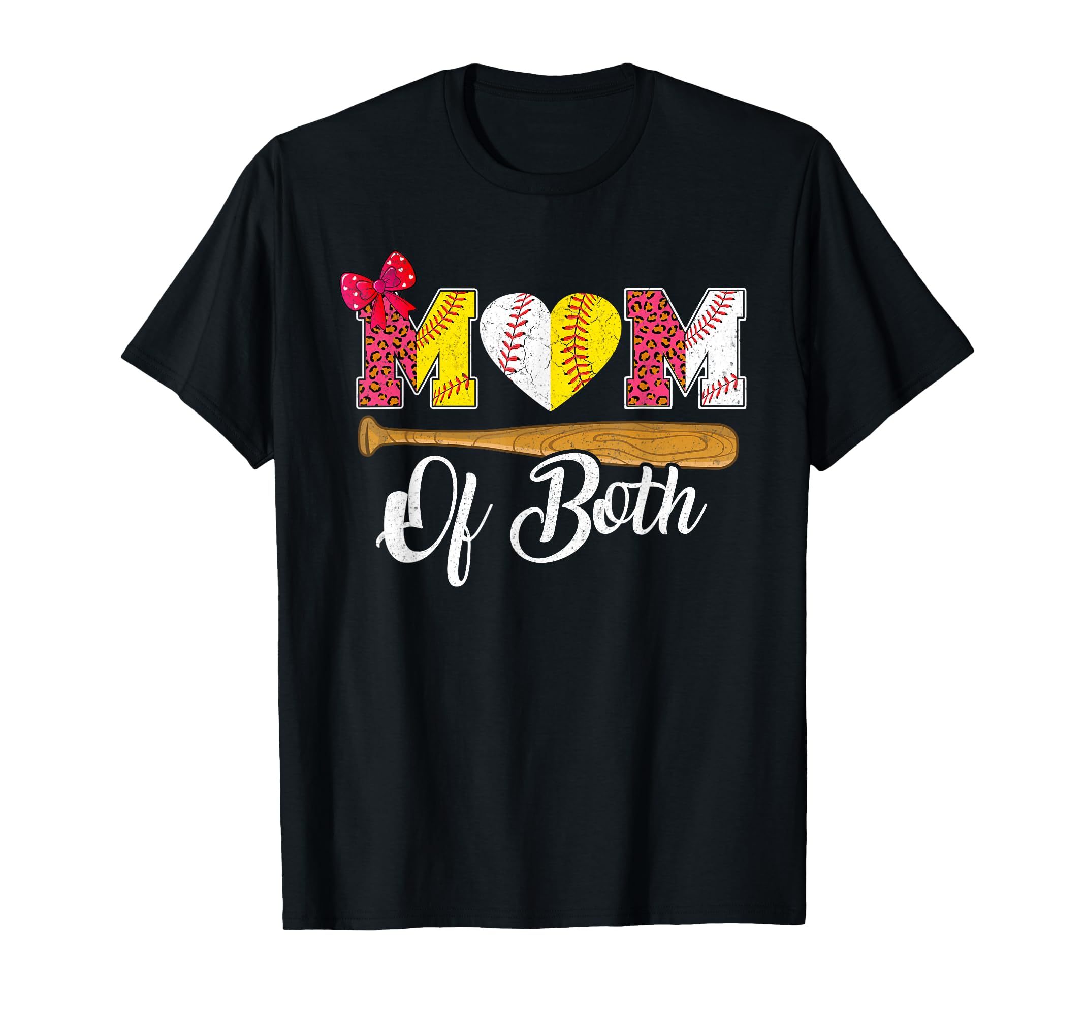 Mom Both Baseball Softball Mama Mama T-Shirt - Unique Graphic for Adults - T-Shirt, Sweatshirt, Hoodie
