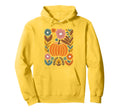 Floral Pumpkin Boho Autumn Fall Teens Hoodie - Minimalist Print Unisex - T-Shirt, Sweatshirt, Hoodie