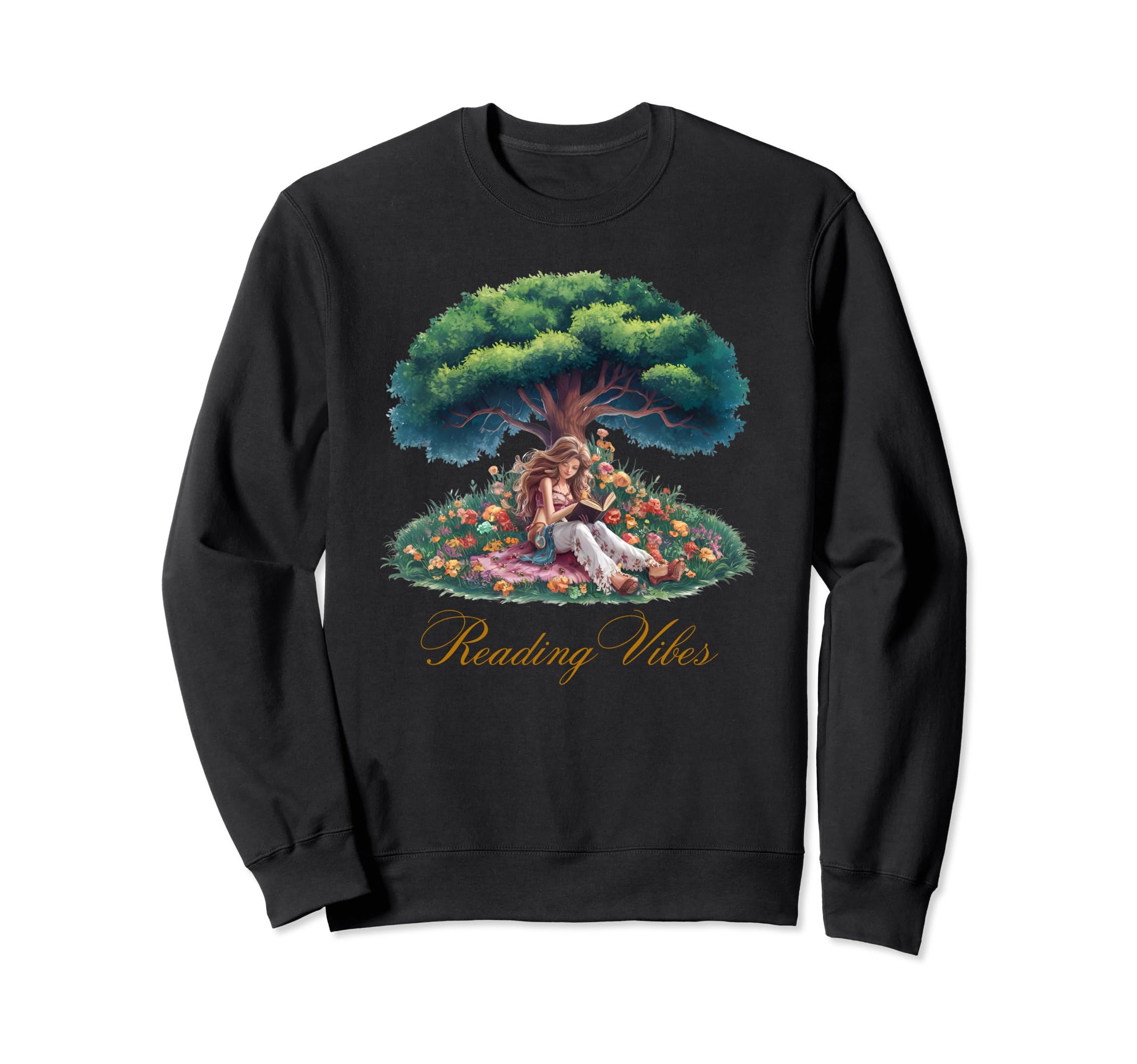 Boho Reading Vibes Sweatshirt - Graphic Print Men Women - T-Shirt, Sweatshirt, Hoodie