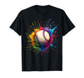 Baseball Player Color Art Colorful T-Shirt - Fun Novelty Design for Adults - T-Shirt, Sweatshirt, Hoodie