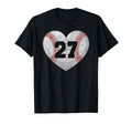 Baseball Number 27 Distressed T-Shirt - Casual Everyday Wear for Adults - T-Shirt, Sweatshirt, Hoodie
