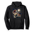 Saint Bernard Dog Howling To Moon 90S Hoodie - Trendy Graphic Unisex - T-Shirt, Sweatshirt, Hoodie