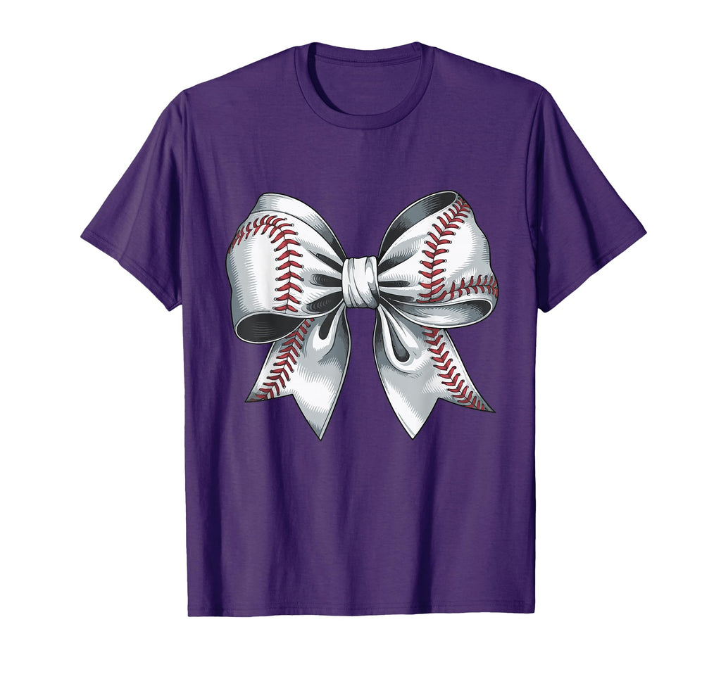Baseball Bow Baseball Mom Mothers Day T-Shirt - Aesthetic Graphic Men Women - T-Shirt, Sweatshirt, Hoodie