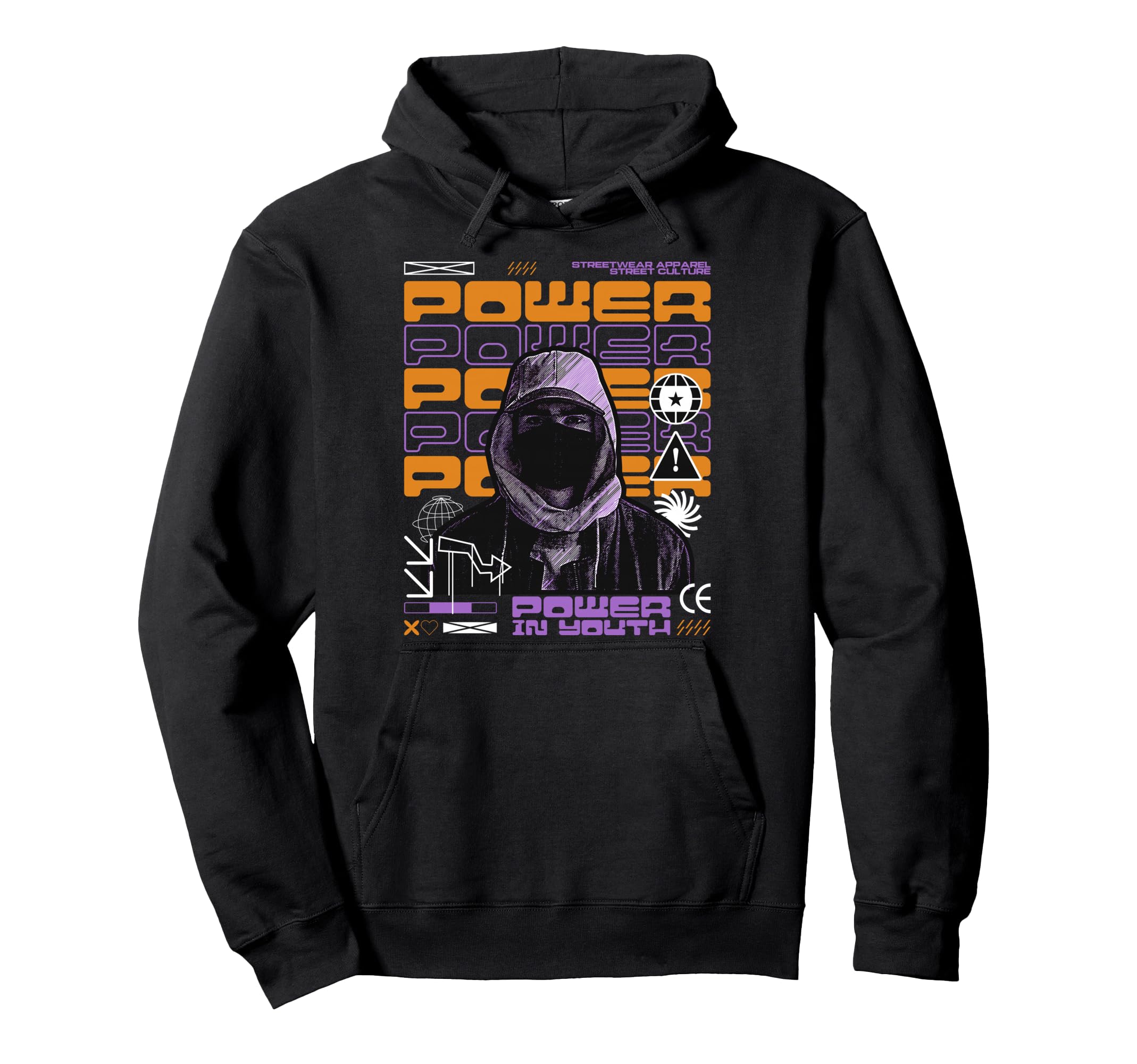 Y2K Power Bold Urban Graffiti Aesthetic Hoodie - Fun Novelty Design Unisex - T-Shirt, Sweatshirt, Hoodie