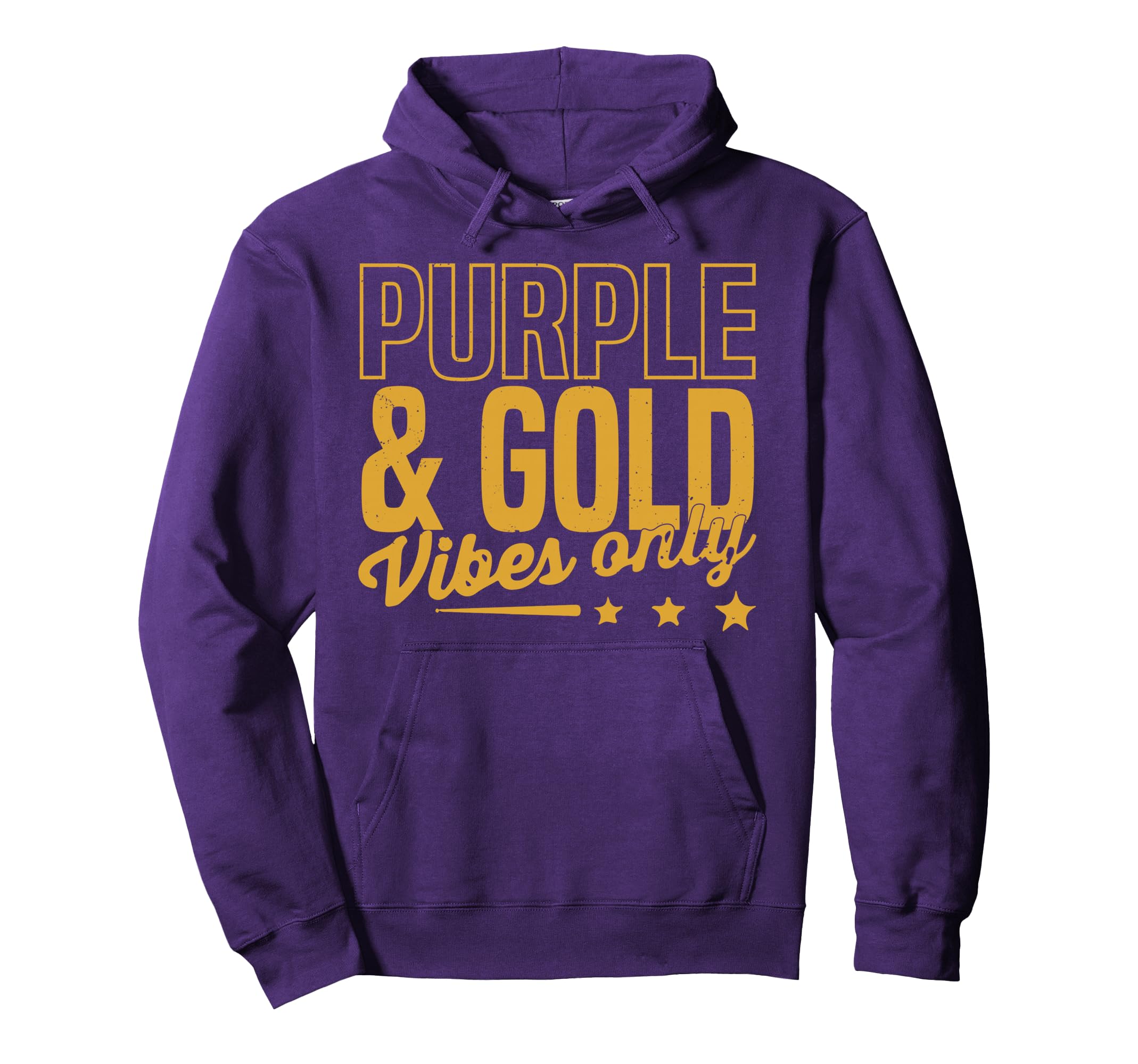 Purple And Gold Vibes Only Game Day Hoodie - Minimalist Print Men Women - T-Shirt, Sweatshirt, Hoodie