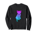Cat Origami Vaporwave Aesthetic Sweatshirt - Minimalist Print Men Women - T-Shirt, Sweatshirt, Hoodie