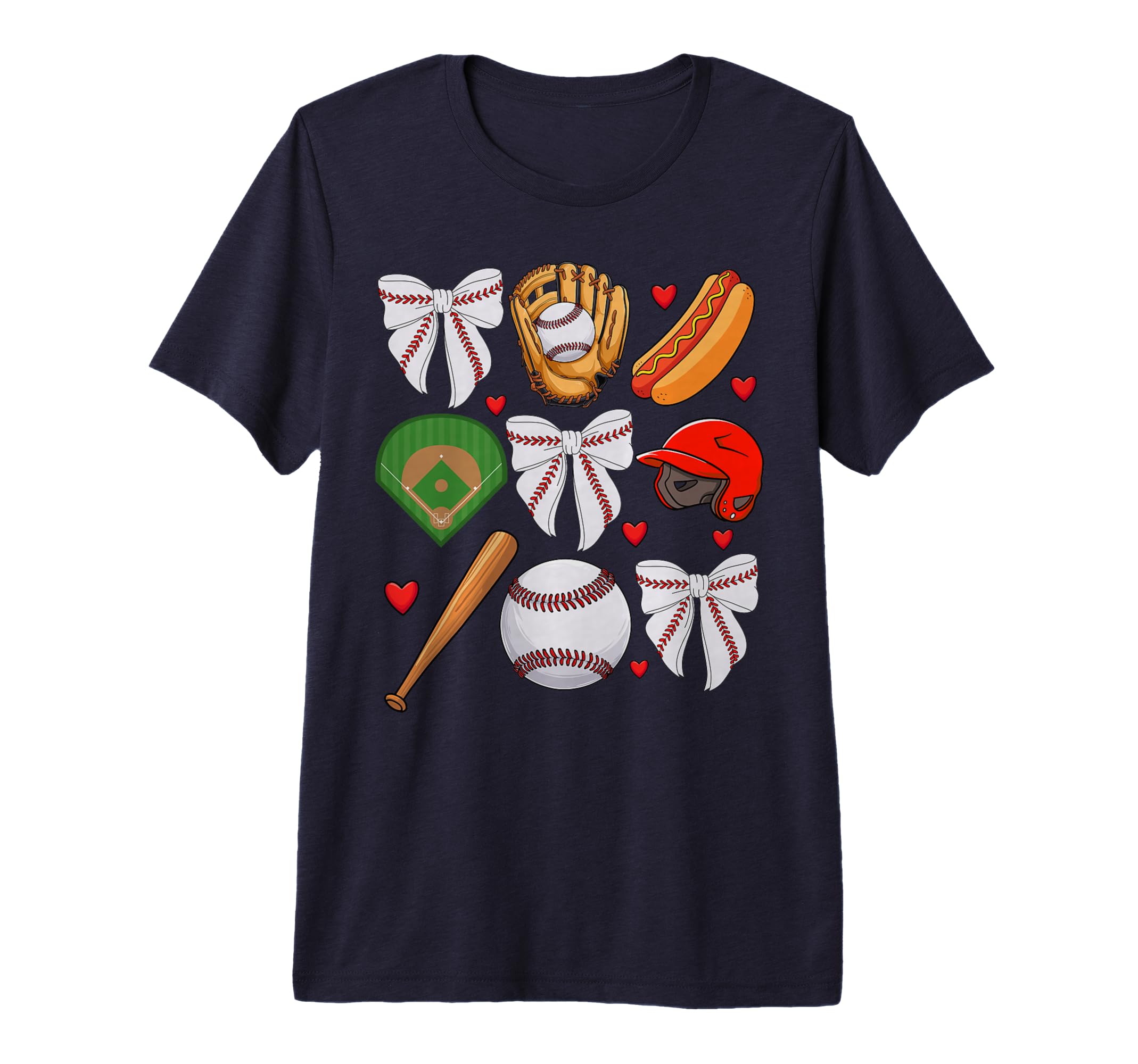 Baseball Coquette Bow Baseball Cheer Mom T-Shirt - Streetwear Style Unisex - T-Shirt, Sweatshirt, Hoodie