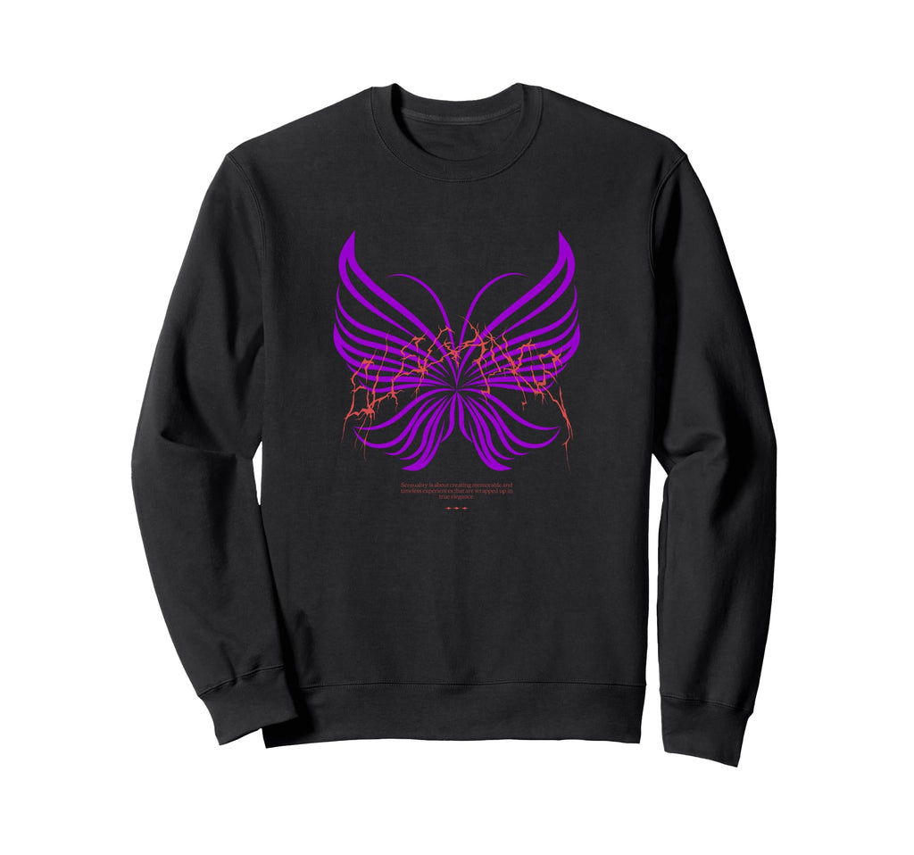 Butterfly Elegance Y2K Grunge Sweatshirt - Aesthetic Graphic for Adults - T-Shirt, Sweatshirt, Hoodie