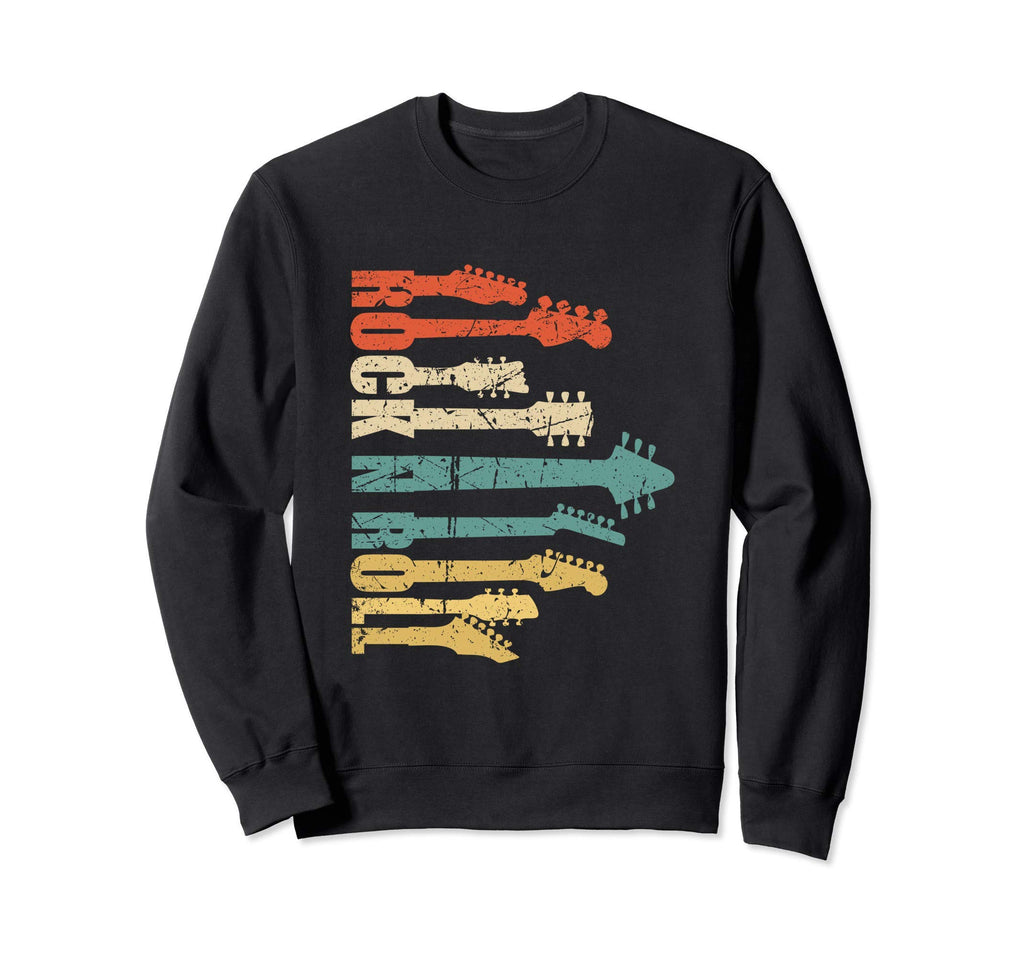 Rock Band Guitar Distressed Sweatshirt - Minimalist Print Men Women - T-Shirt, Sweatshirt, Hoodie