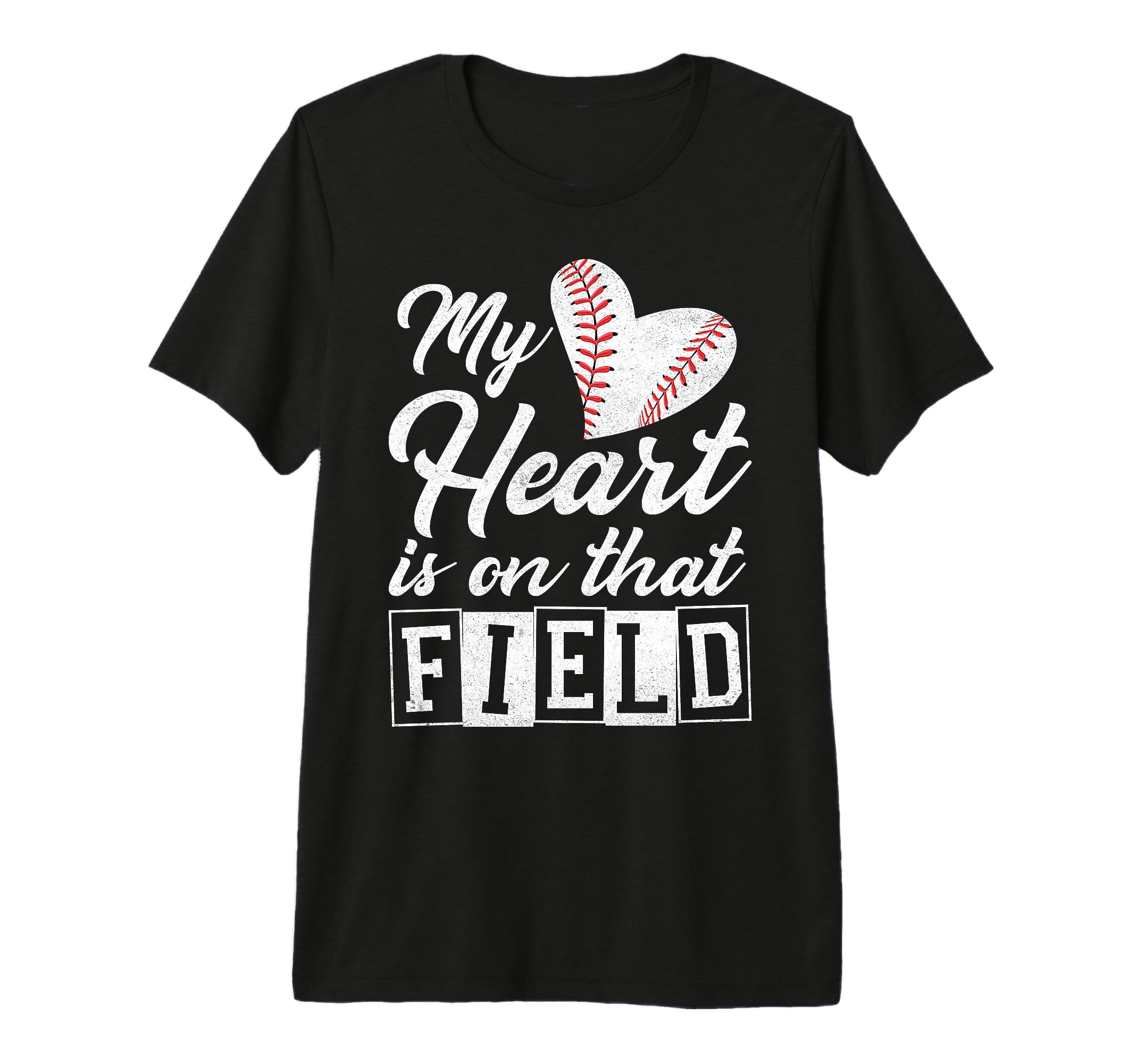My Heart Is That Field Baseball Mom T-Shirt - Minimalist Print for Adults - T-Shirt, Sweatshirt, Hoodie