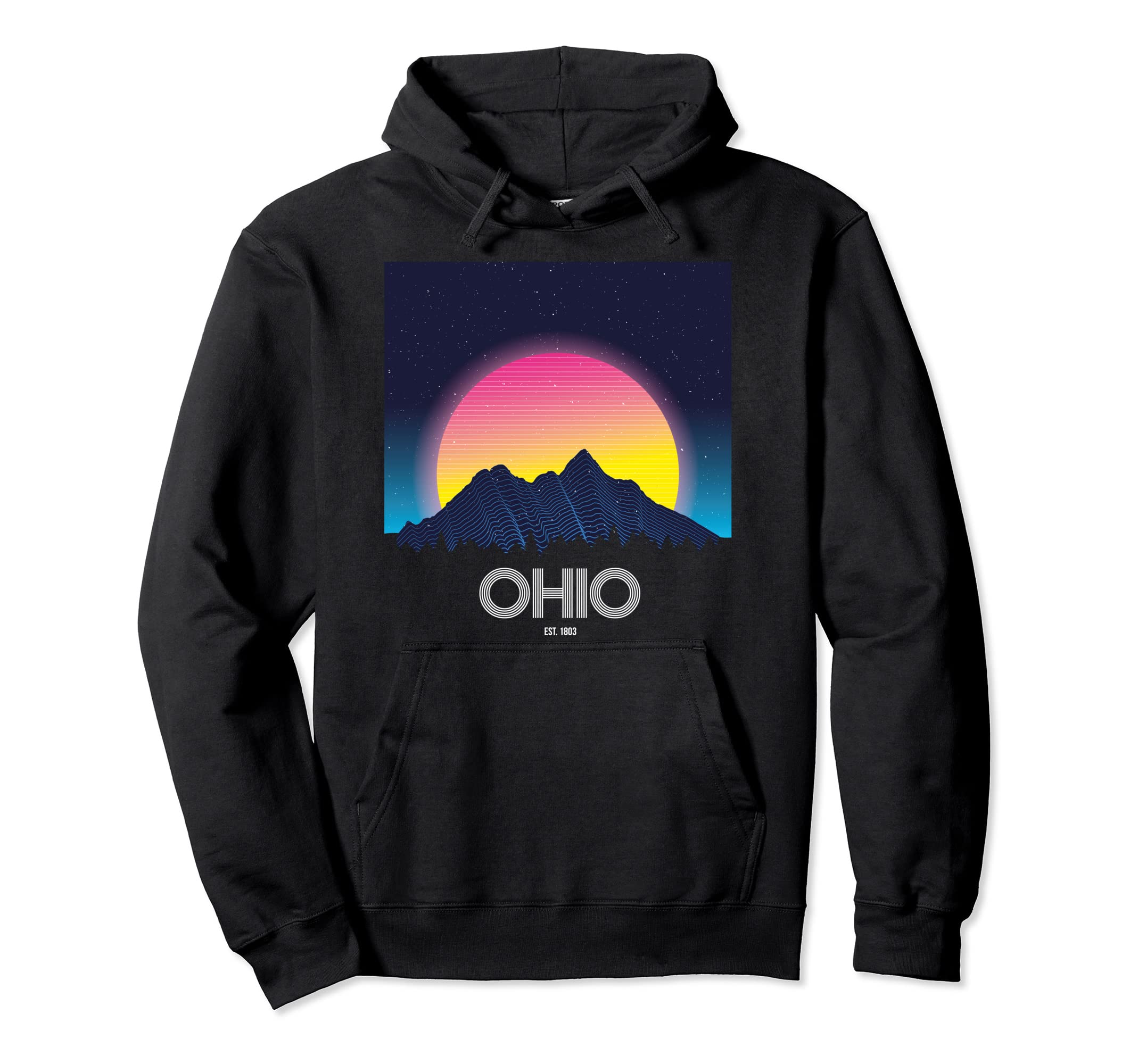 Ohio Mountain Grid 80S 90S Aesthetic Hoodie - Aesthetic Graphic Men Women - T-Shirt, Sweatshirt, Hoodie